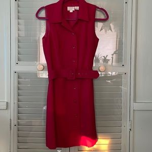 Vintage Ann Taylor Loft red trench style dress size 6